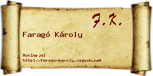 Faragó Károly névjegykártya
