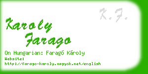 karoly farago business card