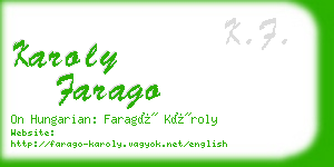 karoly farago business card